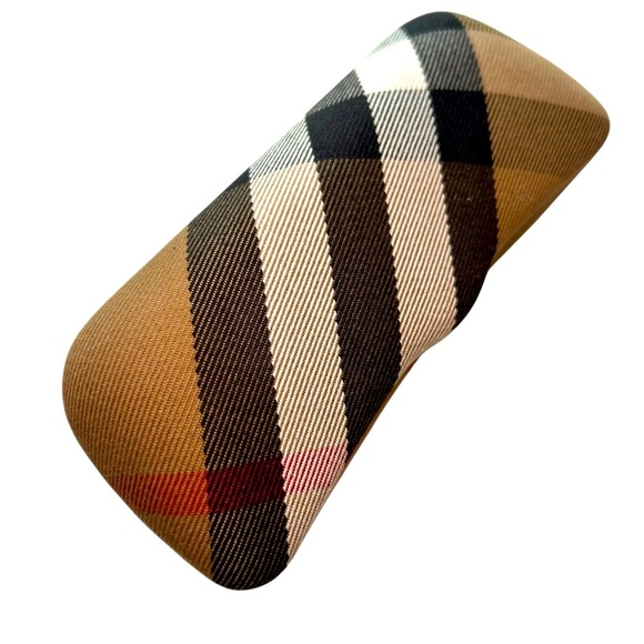 BURBERRY Classic Plaid Checkered Glasses Case - Brown, Black, Red - Picture 1 of 6